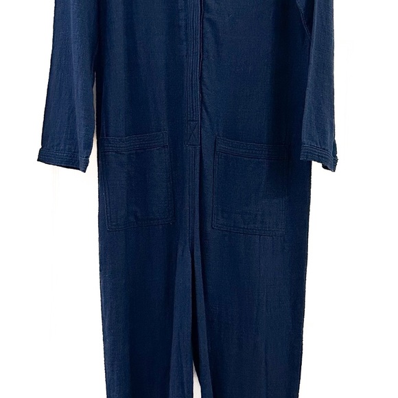 NWT FREE PEOPLE x Sandrine Rose Kimono Jumpsuit Sz Small Deep Blue Soft - Picture 3 of 10